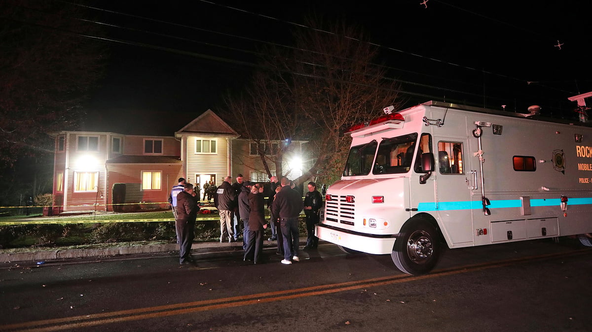 Authorities say that five people were stabbed north of New York City during a Hanukkah celebration late Saturday night.