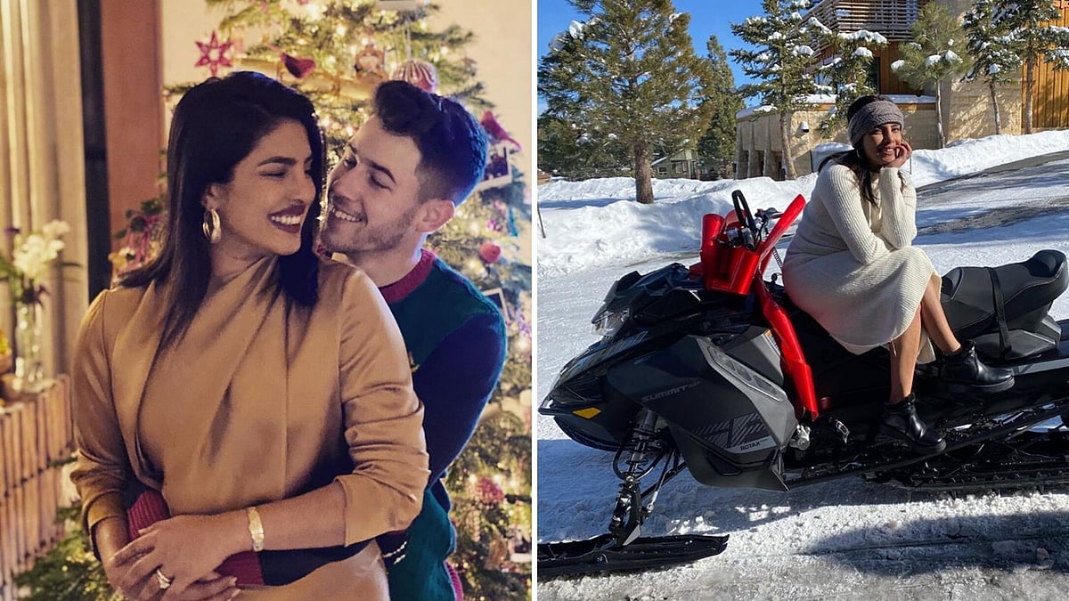 Nick Jonas and Priyanka Chopra celebrate Christmas. 