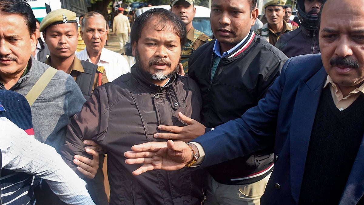 Assamese peasant leader and leader of the Krishak Mukti Sangram Samiti (KMSS), Akhil Gogoi.