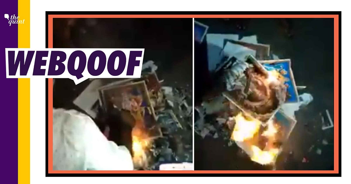 Image accompanying Photos of Hindu Gods and Goddesses burnt during CAA protests