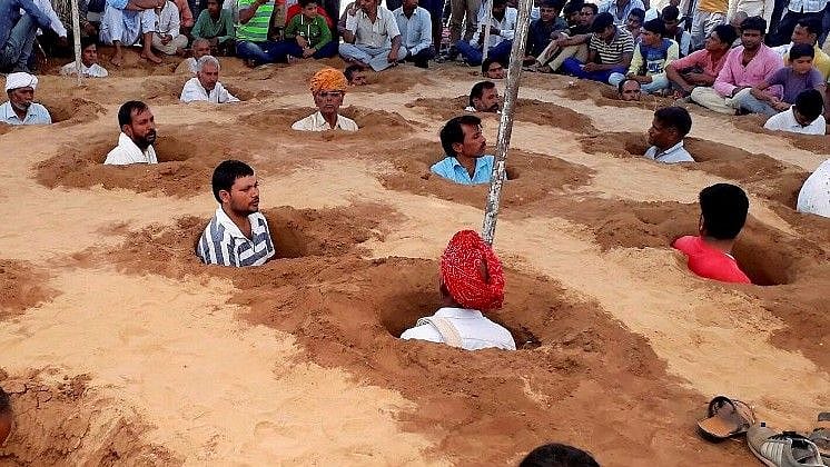 Over 50 farmers have participated in the protest in Rajasthan.