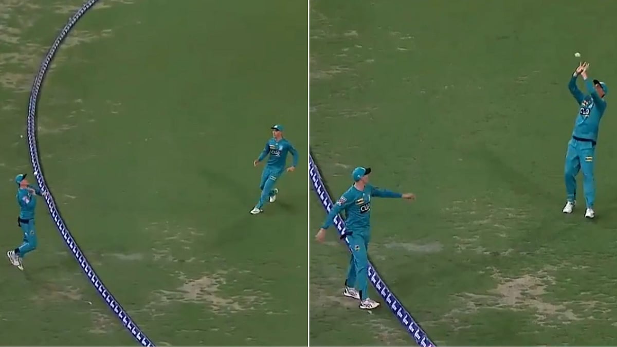 Matt Renshaw (left) tossed the ball back to Tom Banton who completed a comfortable catch.