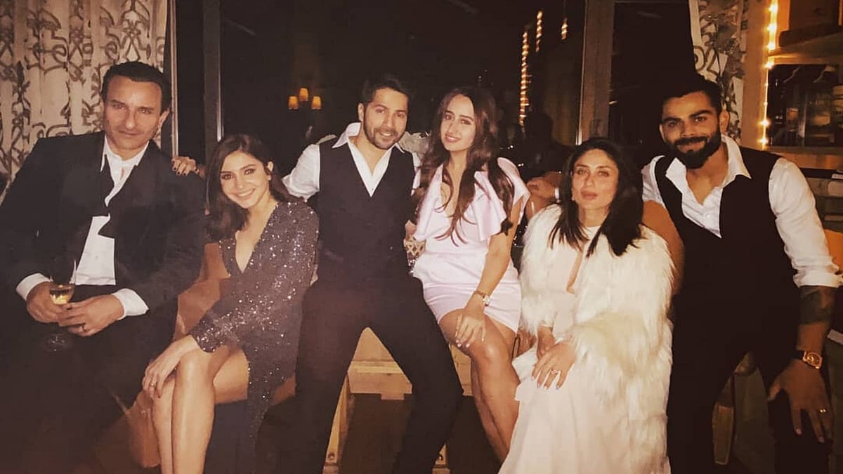 Saif and Kareena celebrate New Year with Anushka, Virat, Varun and Natasha Dalal.