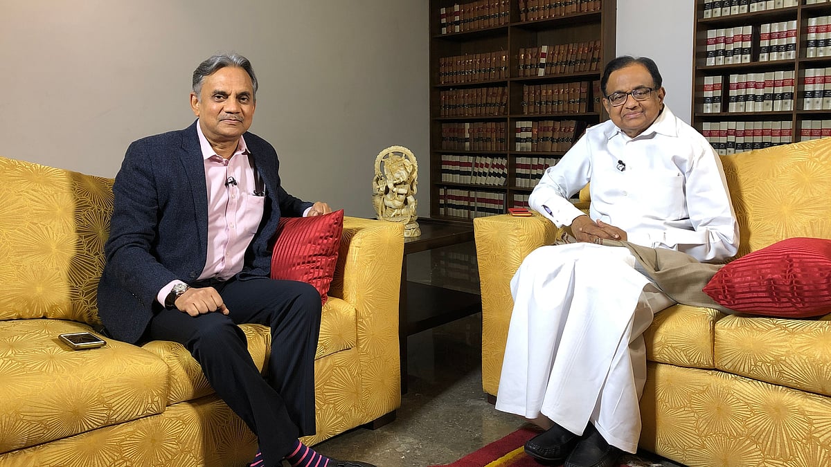 The Quint’s Sanjay Pugalia with P Chidambaram.