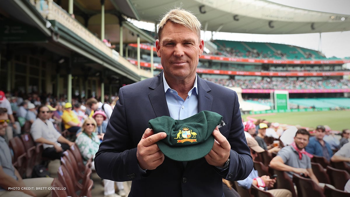 <div class="paragraphs"><p>Shane Warne with the baggy green cap. </p></div>
