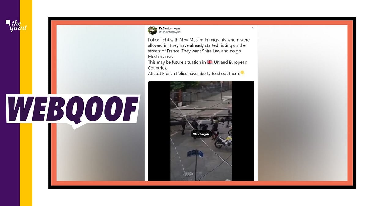 Unrelated video from Brazil is being shared as police crackdown on Muslim immigrants in France. 