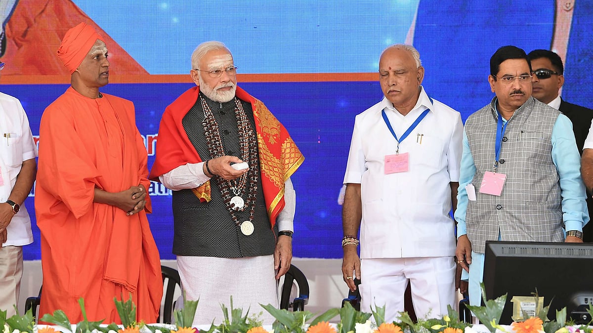 PM Narendra Modi with Karnataka CM BS Yediyurappa. 