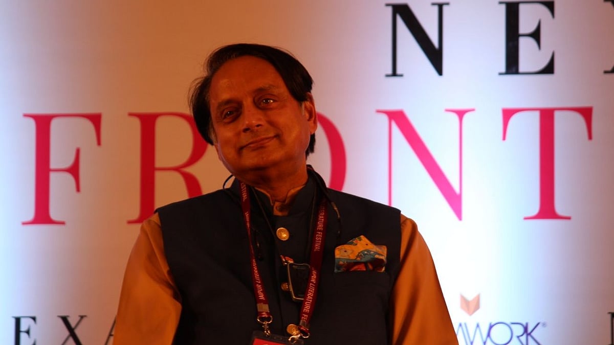Senior Congress leader Shashi Tharoor at Jaipur Literature Festival.