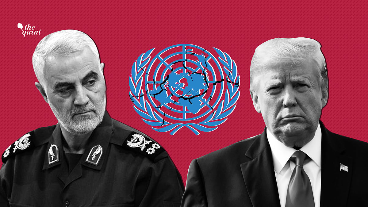 The killing of Major General Qassem Soleimani (L) upon the orders of US President Donald Trump (R) is a violation of the UN Charter and international law. 
