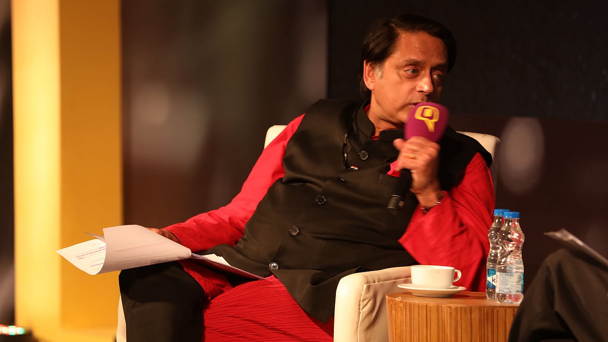 Congress MP Shashi Tharoor at the Safer Roads for Safer Lives event organised by Safer Roads for Gurugram initiative on December 3.&nbsp;