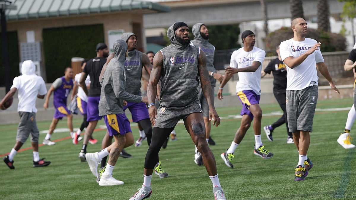 Before the Los Angeles Lakers practiced on the final day before their first game since Kobe Bryant’s death, they played.