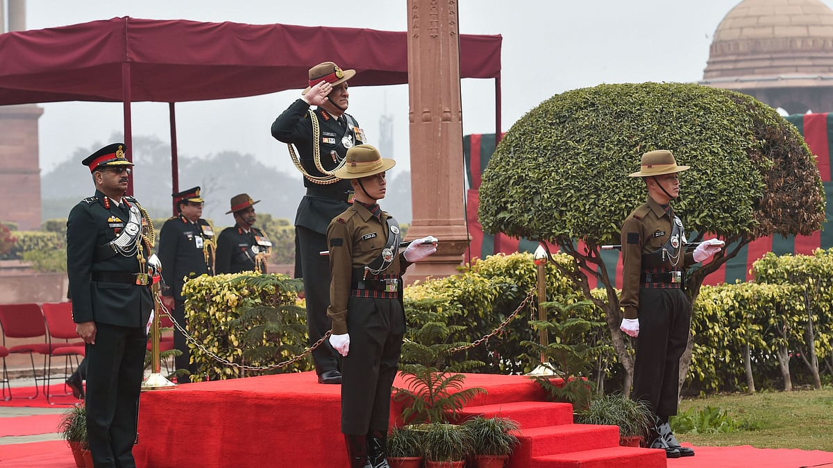India’s first Chief of Defence Staff (CDS) General Bipin Rawat inspects the Guard of Honour at South Block lawns in New Delhi.