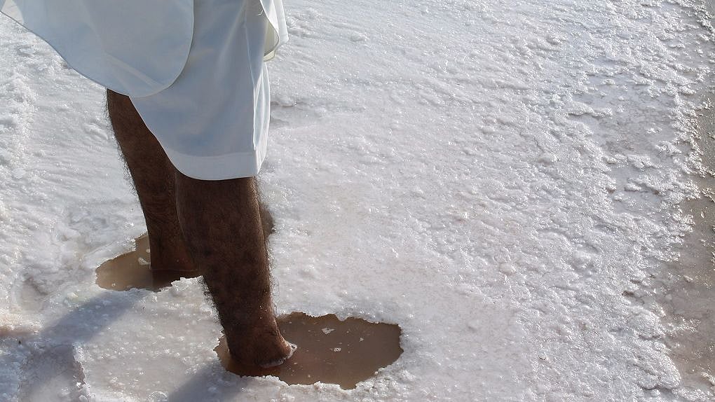 Collecting salt is one of the only ways to earn money for those in this region.