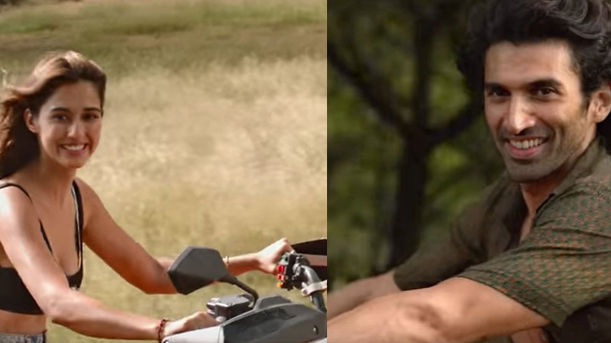 Disha Patani and Aditya Roy Kapur in a still from <i>Humraah</i>.