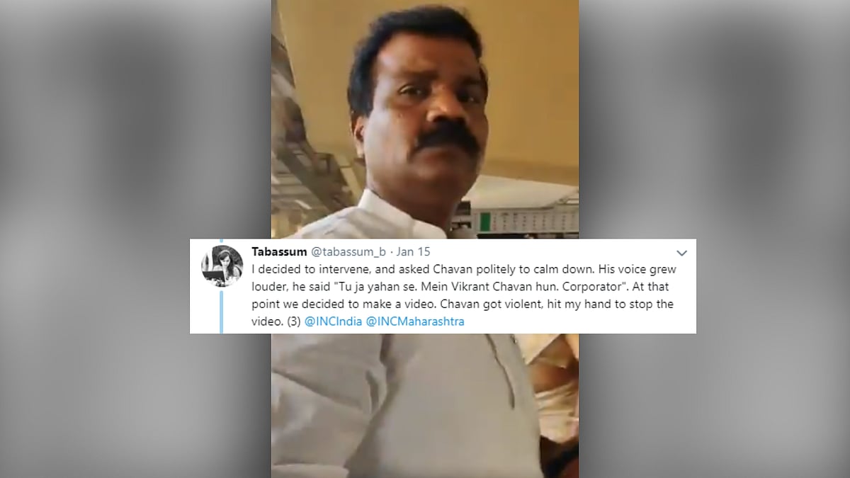 Vikrant Chavan, a Congress corporator from the Thane Municipal Corporation, misbehaved with Mumbai Metro personnel and a journalist.