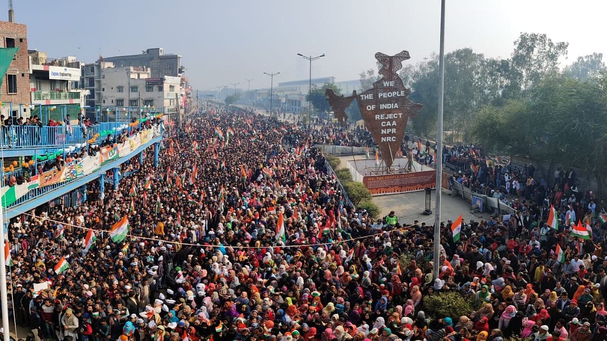 Celebrations at Shaheen Bagh had begun at midnight on Sunday, with the anti-citizenship law protesters reading the Preamble of the Indian Constitution and the National Anthem.
