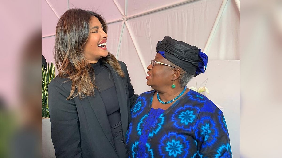 Priyanka Chopra with Nigeria’s former finance minister Dr Ngozi Okonjo-Iweala. 