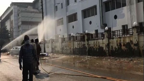 Firefighters, who responded to the emergency, had diluted the ammonia gas which had got mixed in the air in and around the building, a Fire Department official said.