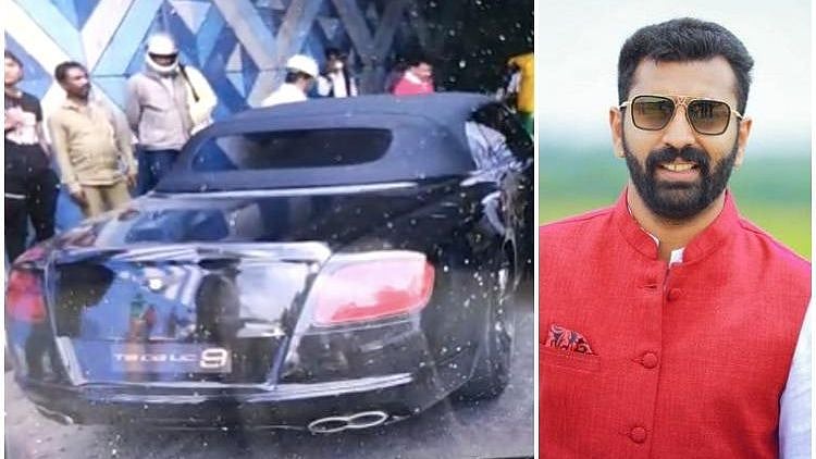Bentley Car (on left) and driven by Mohammed Haris Nalapad (right).
