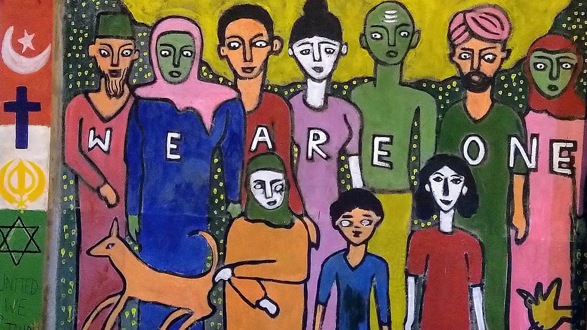 Artwork at the anti-CAA protest at Park Circus, Kolkata.