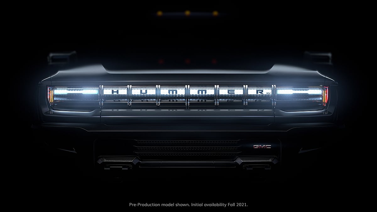 The front grille of the new Hummer EV.