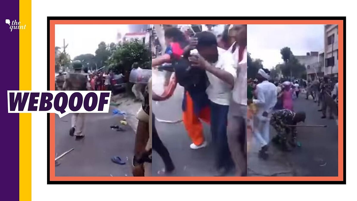 A video which shows police beating people is being shared on Facebook with a claim that it shows police brutality in Kashmir.