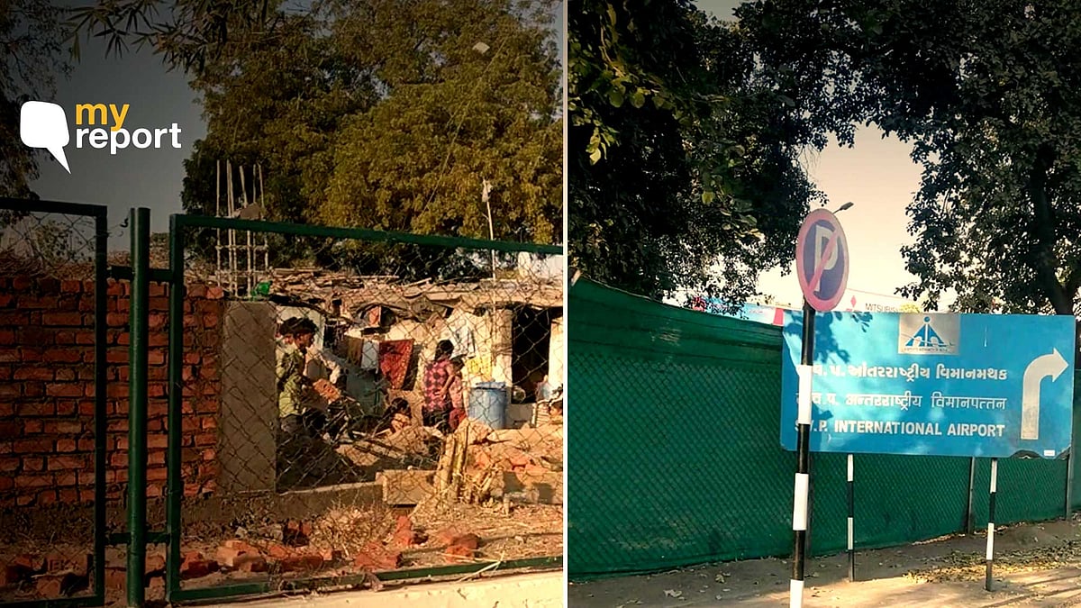 The stretch of Modi-Trump roadshow in Ahmedabad is being beautified. 