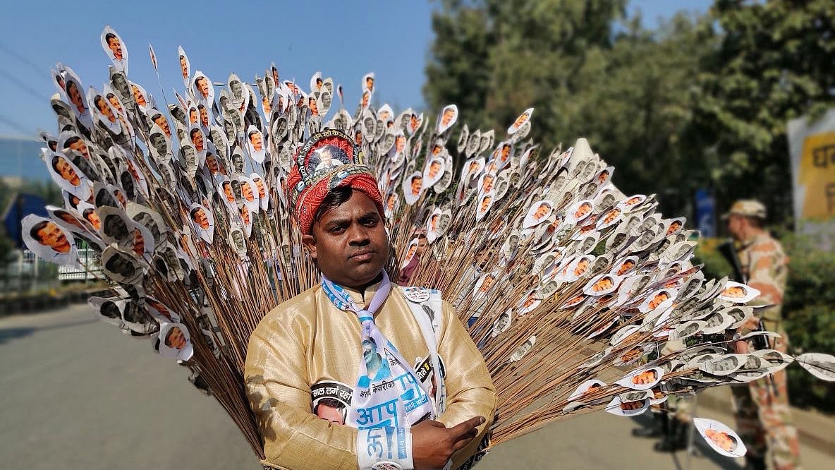 Thousands turned up to witness AAP’s Arvind Kejriwal take oath for the third time as Delhi Chief Minister.