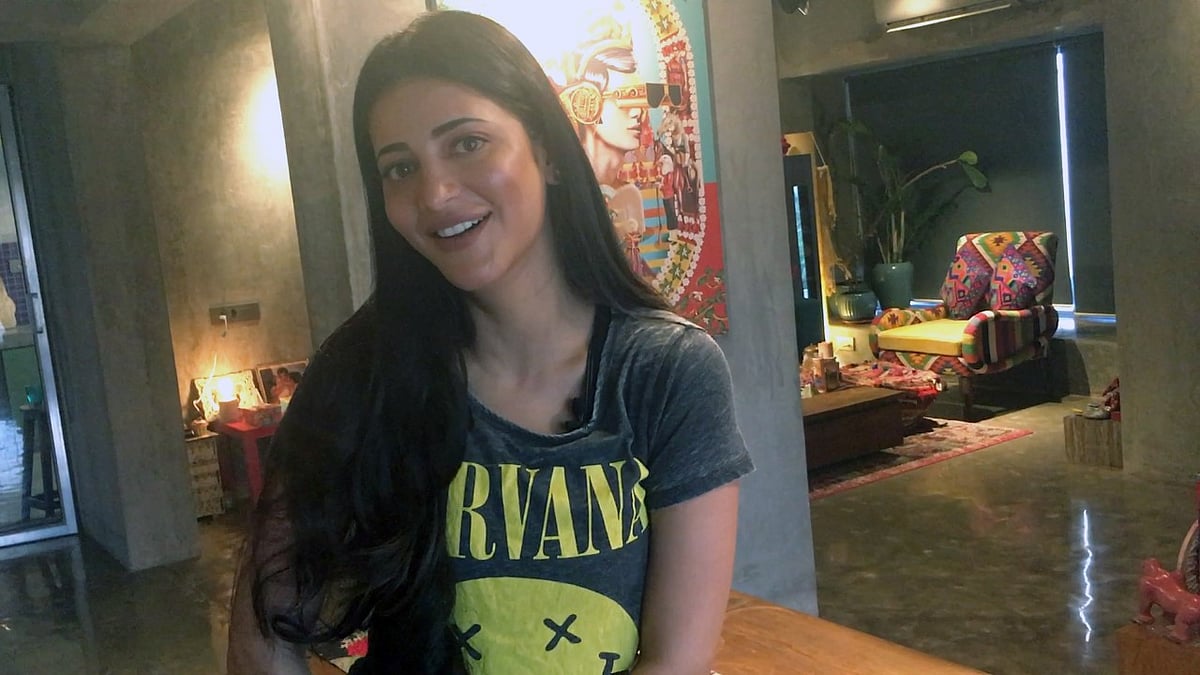 Shruti Haasan in her apartment in Mumbai.