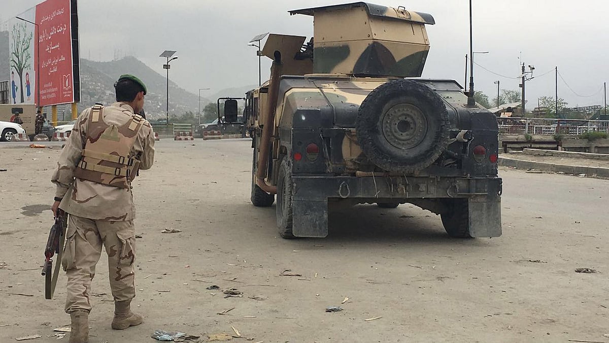 Afghan security forces respond to a Taliban-claimed suicide attack in Kabul, Afghanistan. Image used for representational purposes only.&nbsp;