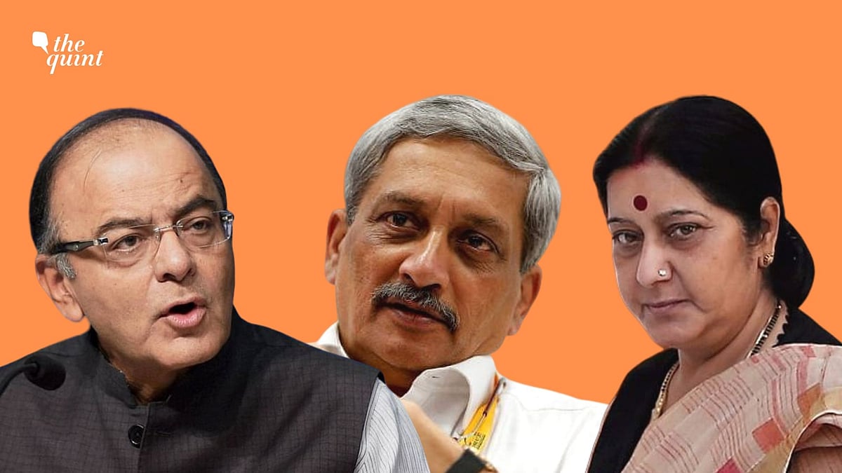 BJP leaders Arun Jaitley, Manohar Parrikar and Sushma Swaraj.