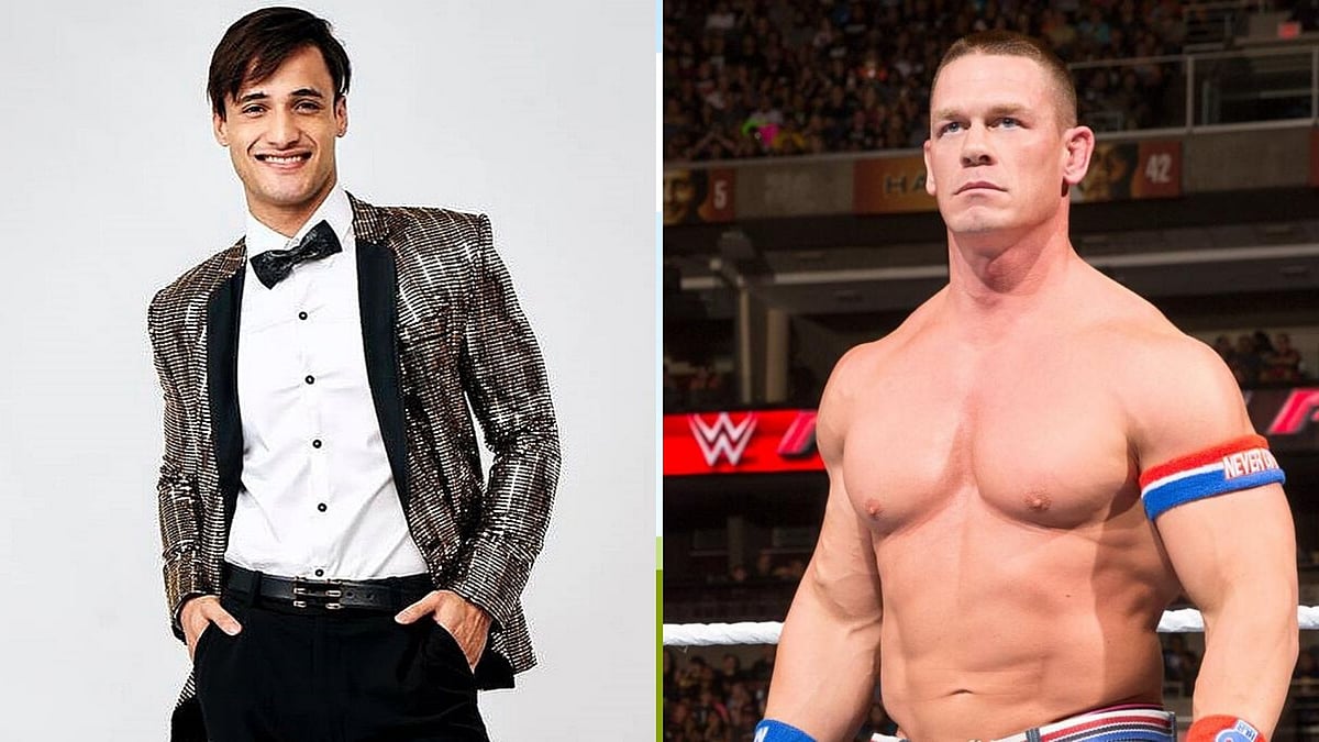 Asim (L); John Cena (R)
