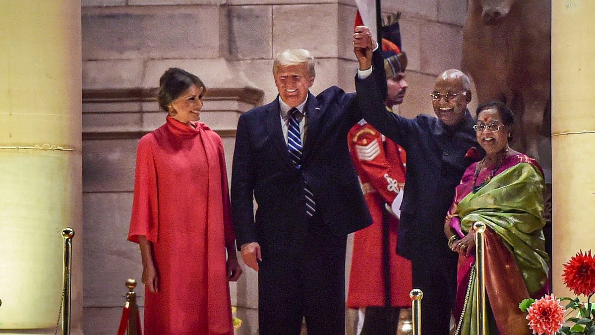 A state banquet was hosted for US President Donald Trump at the majestic Rashtrapati Bhavan.