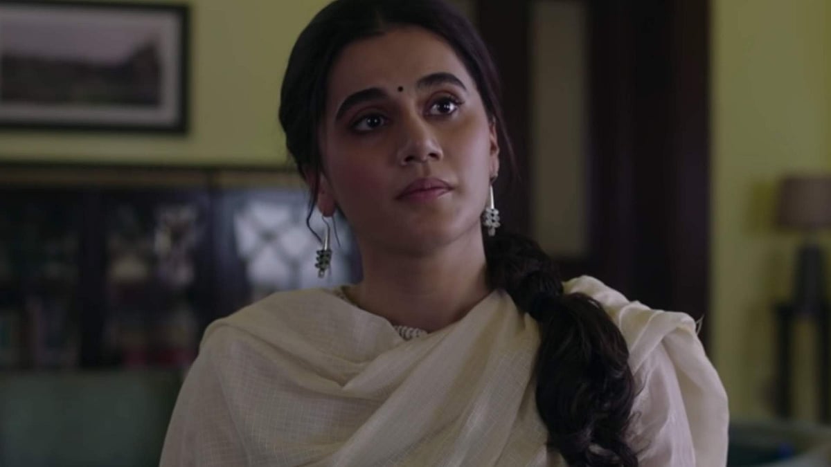 Taapsee Pannu in a still from <i>Thappad</i>.