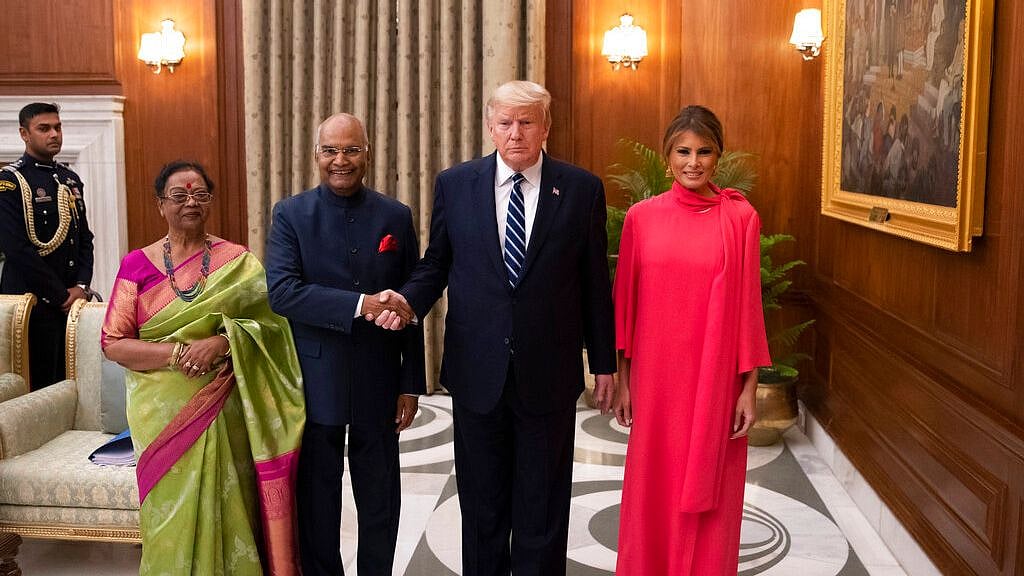 After attending a banquet dinner at the Rashtrapati Bhavan on Tuesday, 25 February, United States Donald Trump along with wife Melania Trump departed from Delhi.