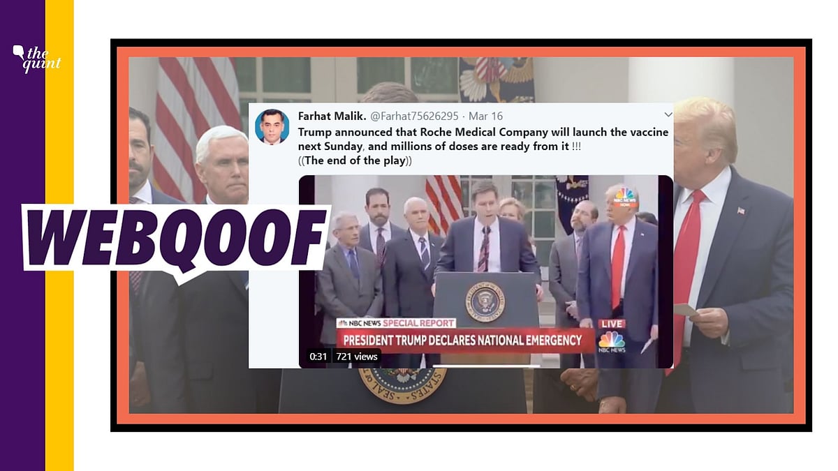 A video from White House media briefing is being circulated with a claim that President Trump announced a vaccine for coronavirus. 