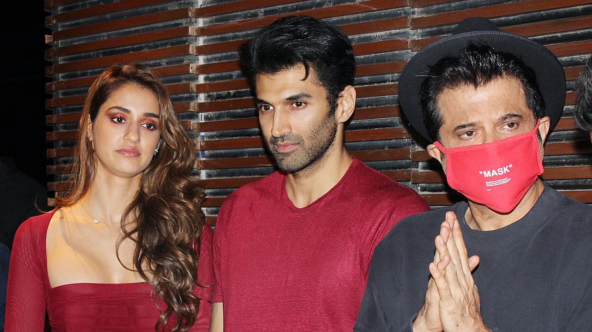 Disha Patani, Aditya Roy Kapoor and Anil Kapoor at the <i>Malang</i> success party.