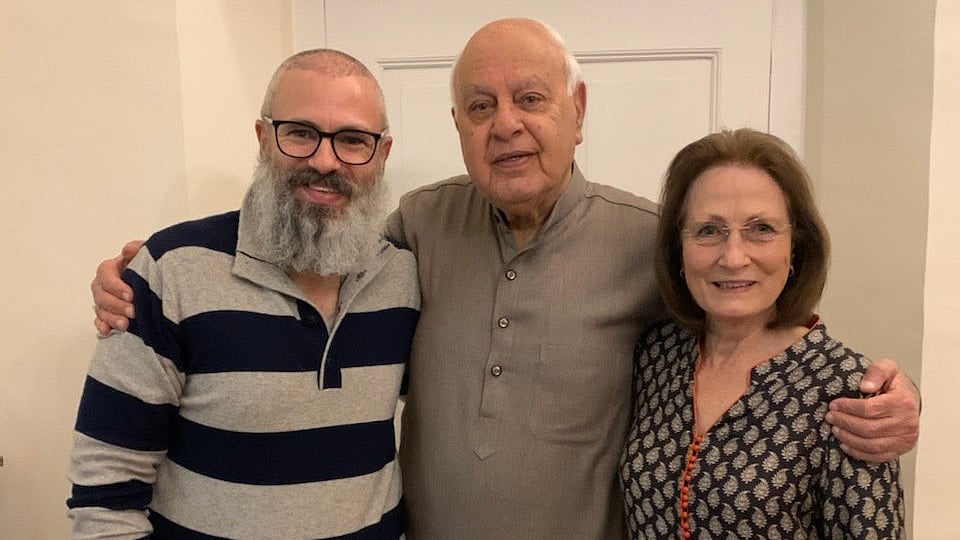 Omar Abdullah with his parents after release from detention.