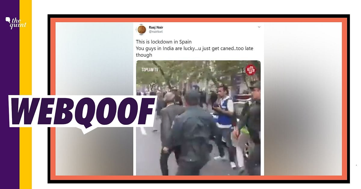 Image accompanying Video shows police crackdown during COVID-19 lockdown in Spain