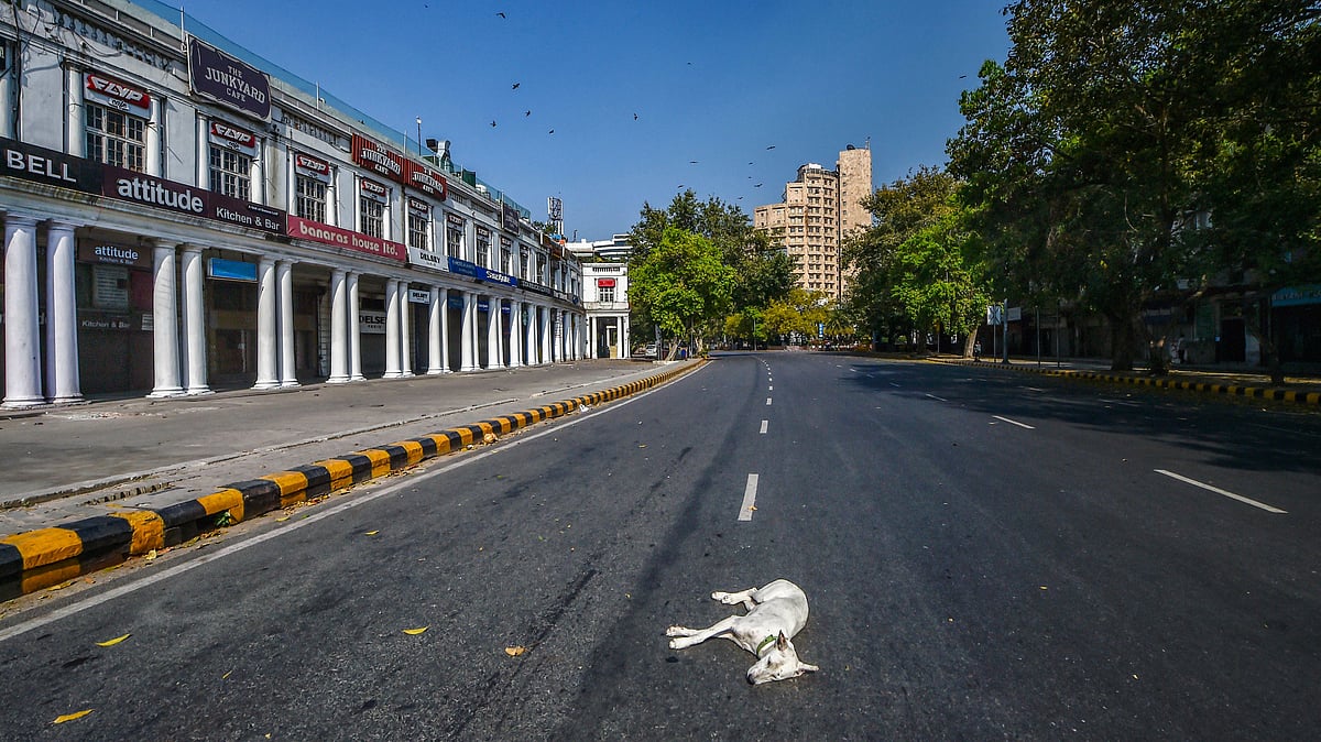 Connaught Place in Delhi on Janata Curfew, 22 March 2020. 