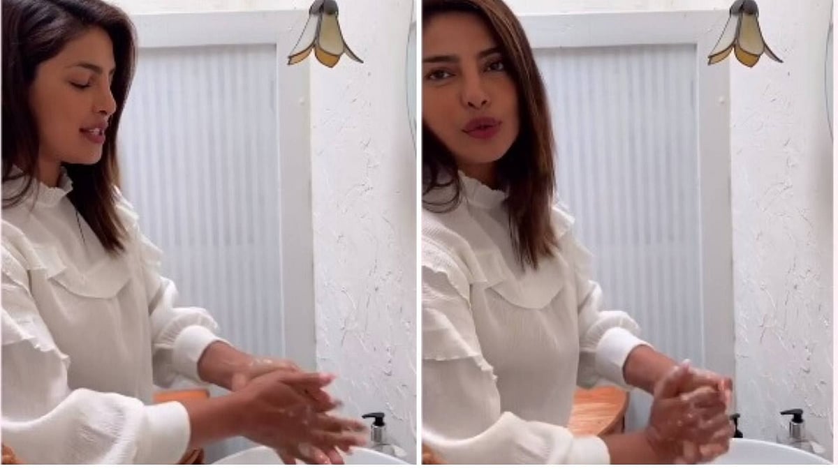 Priyanka Chopra posted a video of herself washing hands on Instagram. 