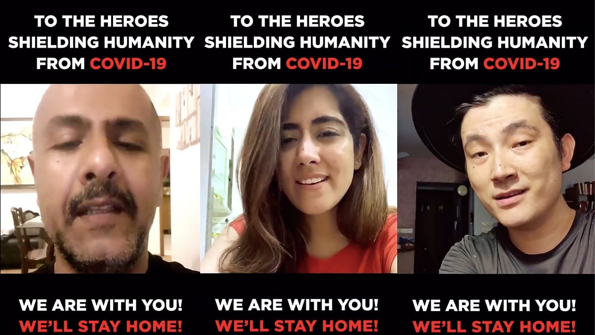 Vishal Dadlani, Jonita Gandhi and Meiyang Chang sing <i>Yeh Hausla.</i>