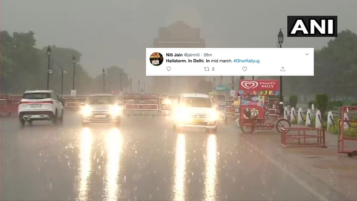 Netizens from all across the capital were busy capturing this sudden climatic wonder, which lasted only for a few moments.