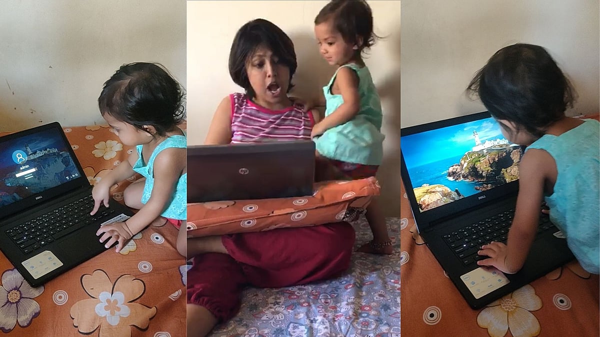 Working from home with a toddler around looks like this.