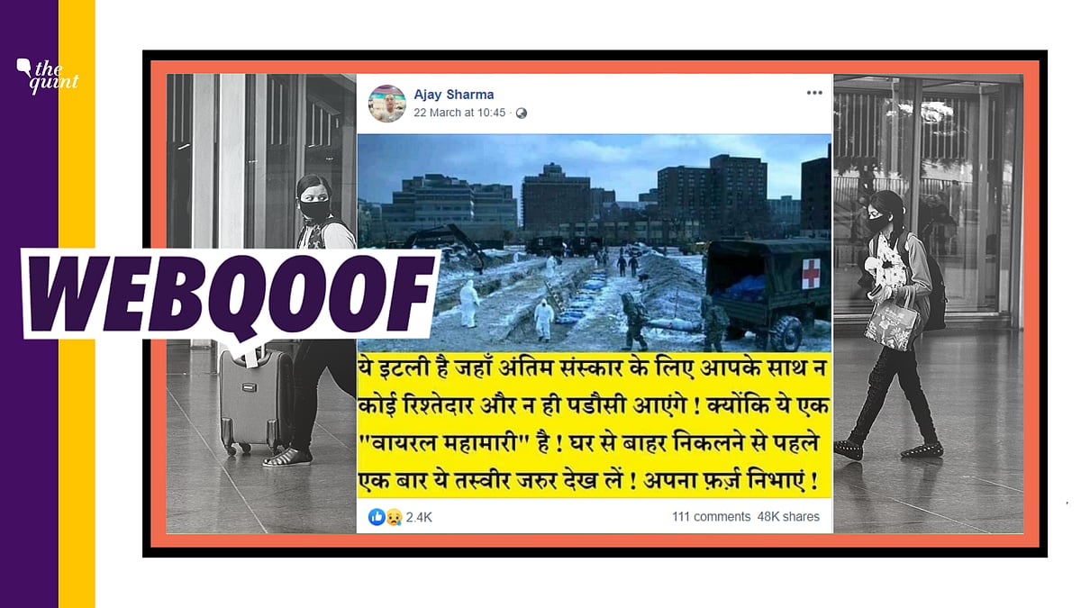 An image of mass graves is being circulated on various social media platforms to insinuate that it is from Italy where people are being buried en masse.