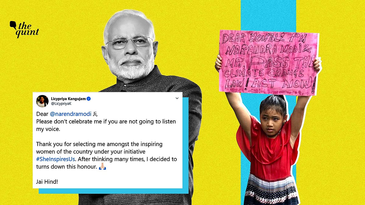“Please don’t celebrate me if you are not going to listen my voice,” Licypriya Kangujam tweeted in response to a tweet by MyGovIndia and PM Modi’s women’s day campaign. 