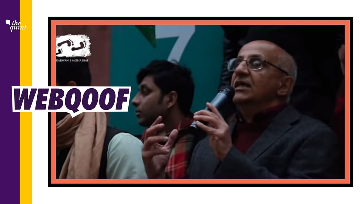 A clipped version of Harsh Mander’s Jamia speech is being used to propagate the false narrative that he instigated violence while addressing Jamia students in December 2019.