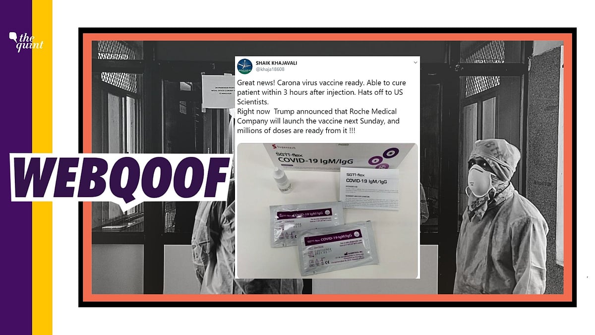 A message, along with a picture, is being circulated to claim that doctors have finally found the cure for the novel coronavirus.
