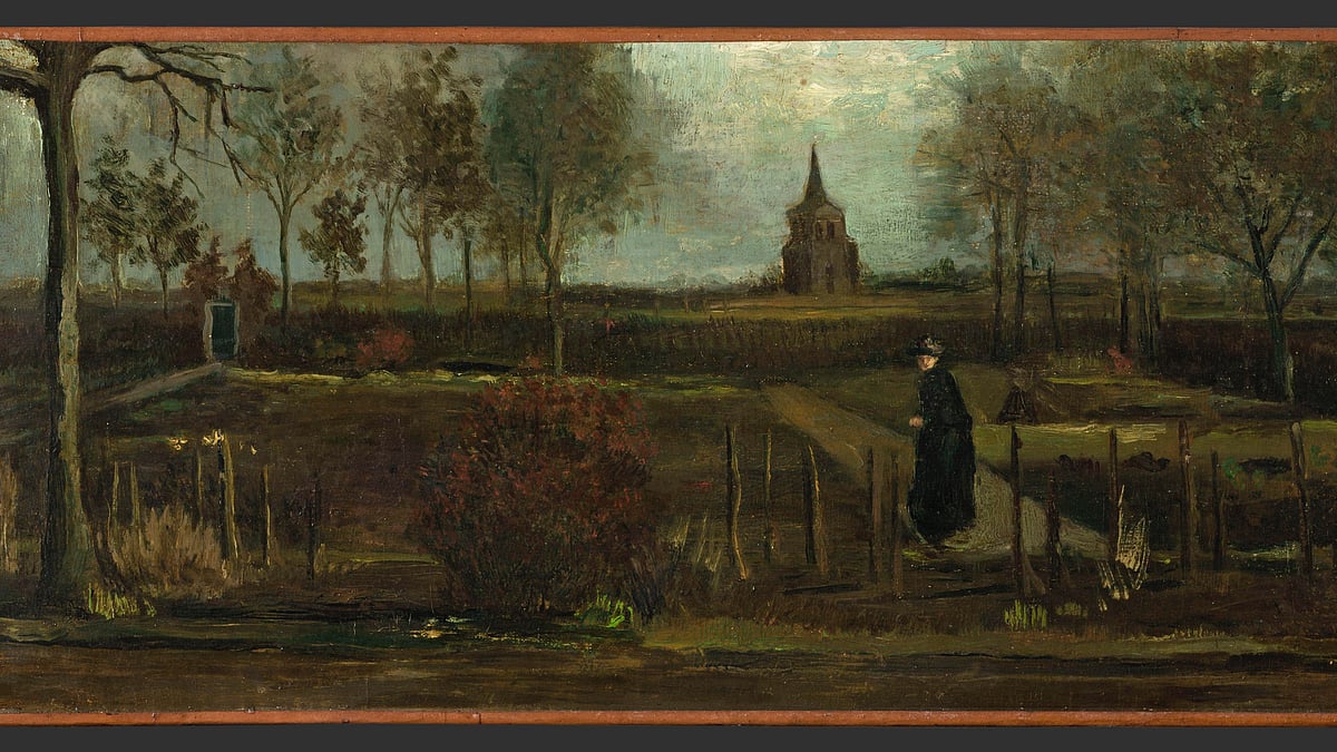 Dutch master Vincent van Gogh’s painting “The Parsonage Garden at Nuenen in Spring” was stolen from the Singer Museum in Laren, Netherlands.