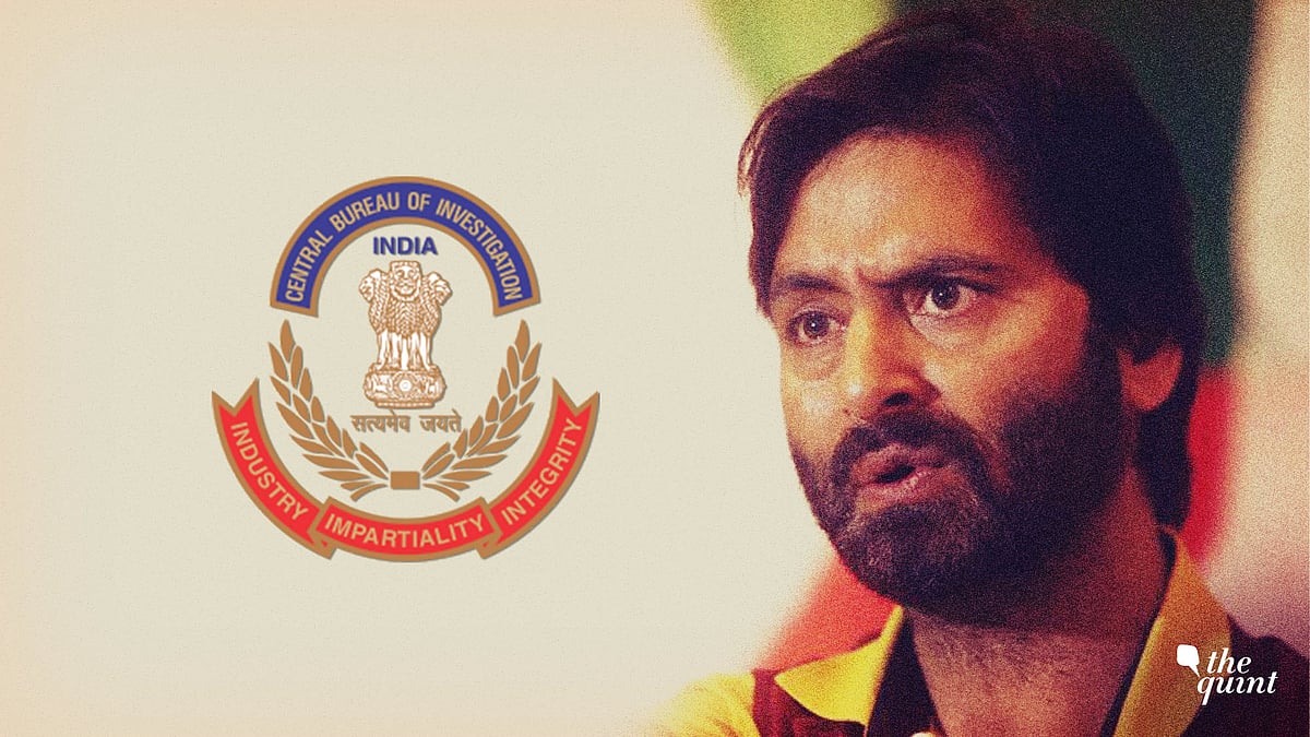 Image of separatist leader Yasin Malik, and CBI logo, used for representation.